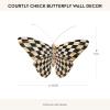 MACKENZIE-CHILDS Butterfly, Hanging Butterfly Wall Decor, Purple-and-White Violet Check(Courtly Check)