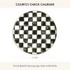MACKENZIE-CHILDS Enamel Charger Plate, Charger Decoration Plate for Dinner or Home Decor, 12 Inches, Purple-and-White Violet Check(Courtly Check)