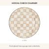 MACKENZIE-CHILDS Enamel Charger Plate, Charger Decoration Plate for Dinner or Home Decor, 12 Inches, Purple-and-White Violet Check(Mocha Check)