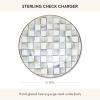 MACKENZIE-CHILDS Enamel Charger Plate, Charger Decoration Plate for Dinner or Home Decor, 12 Inches, Purple-and-White Violet Check(Sterling Check)