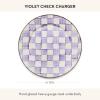 MACKENZIE-CHILDS Enamel Charger Plate, Charger Decoration Plate for Dinner or Home Decor, 12 Inches, Purple-and-White Violet Check(Violet Check)