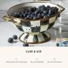 MACKENZIE-CHILDS Enamel Colander, Decorative Kitchen Strainer, Large, Purple-and-White Violet Check(Courtly Check)