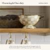MACKENZIE-CHILDS Enamel Colander, Decorative Kitchen Strainer, Large, Purple-and-White Violet Check(Mocha Check)