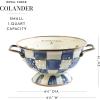 MACKENZIE-CHILDS Enamel Colander, Decorative Kitchen Strainer, Large, Purple-and-White Violet Check(Royal Check)