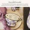 MACKENZIE-CHILDS Enamel Colander, Decorative Kitchen Strainer, Large, Purple-and-White Violet Check(Violet Check)