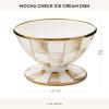 MACKENZIE-CHILDS Enamel Ice Cream Bowl, Serving Bowl for Entertaining, 2-Cup Capacity, Purple-and-White Violet Check(Mocha Check)