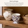 MACKENZIE-CHILDS Enamel Ice Cream Bowl, Serving Bowl for Entertaining, 2-Cup Capacity, Purple-and-White Violet Check(Violet Check)