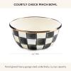 MACKENZIE-CHILDS Enamel Pinch Bowl, Small Bowl for Cooking Ingredients, 1.5-Cup Capacity, Purple-and-White Violet Check(Courtly Check)