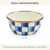MACKENZIE-CHILDS Enamel Pinch Bowl, Small Bowl for Cooking Ingredients, 1.5-Cup Capacity, Purple-and-White Violet Check(Royal Check)
