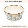 MACKENZIE-CHILDS Enamel Pinch Bowl, Small Bowl for Cooking Ingredients, 1.5-Cup Capacity, Purple-and-White Violet Check(Sterling Check)