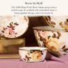 MACKENZIE-CHILDS Enamel Pinch Bowl, Small Bowl for Cooking Ingredients, 1.5-Cup Capacity, Purple-and-White Violet Check(White Wild Rose)