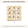 MACKENZIE-CHILDS Pack of 20 Cocktail Paper Napkins, Decorative Napkins for Parties, Purple-and-White Violet Check(Queen Bee)