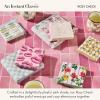 MACKENZIE-CHILDS Pack of 20 Cocktail Paper Napkins, Decorative Napkins for Parties, Purple-and-White Violet Check(Rosy Check)