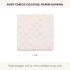 MACKENZIE-CHILDS Pack of 20 Cocktail Paper Napkins, Decorative Napkins for Parties, Purple-and-White Violet Check(Rosy Check)