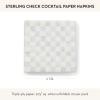 MACKENZIE-CHILDS Pack of 20 Cocktail Paper Napkins, Decorative Napkins for Parties, Purple-and-White Violet Check(Sterling Check)