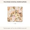 MACKENZIE-CHILDS Pack of 20 Cocktail Paper Napkins, Decorative Napkins for Parties, Purple-and-White Violet Check(Wild Rose)