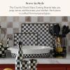 MACKENZIE-CHILDS Set of 2 Tempered Glass Cutting Boards, Countertop Cutting Boards, Purple-and-White Violet Check(Courtly Check)