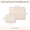 MACKENZIE-CHILDS Set of 2 Tempered Glass Cutting Boards, Countertop Cutting Boards, Purple-and-White Violet Check(Mocha Check)