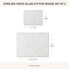 MACKENZIE-CHILDS Set of 2 Tempered Glass Cutting Boards, Countertop Cutting Boards, Purple-and-White Violet Check(Sterling Check)