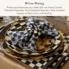 MACKENZIE-CHILDS Set of 4 Cork-Back Placemats, Hard-Finish Table Mats, Violet Check(Courtly Check)
