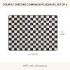 MACKENZIE-CHILDS Set of 4 Cork-Back Placemats, Hard-Finish Table Mats, Violet Check(Courtly Check)