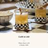 MACKENZIE-CHILDS Violet Check Cork Back Coasters, Set of 4(Courtly Checked)