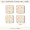 MACKENZIE-CHILDS Violet Check Cork Back Coasters, Set of 4(Mocha Check)