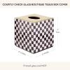 MACKENZIE-CHILDS Violet Check Glass Boutique Tissue Cover(Courtly Check Glass Boutique Tissue Box Cover)