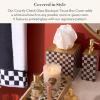 MACKENZIE-CHILDS Violet Check Glass Boutique Tissue Cover(Courtly Check Glass Boutique Tissue Box Cover)