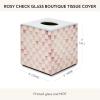 MACKENZIE-CHILDS Violet Check Glass Boutique Tissue Cover(Rosy Check)