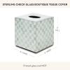 MACKENZIE-CHILDS Violet Check Glass Boutique Tissue Cover(Sterling Check)