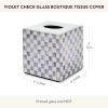 MACKENZIE-CHILDS Violet Check Glass Boutique Tissue Cover(Violet Check)