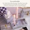 MACKENZIE-CHILDS Violet Check Glass Boutique Tissue Cover(Violet Check)
