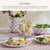 MACKENZIE-CHILDS Violet Check Highball Glass, Set of 2(Butterfly Hill)