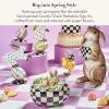 MACKENZIE-CHILDS Violet Check Peekaboo Egg Figurine(Courtly Check)