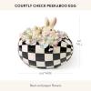 MACKENZIE-CHILDS Violet Check Peekaboo Egg Figurine(Courtly Check)