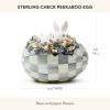 MACKENZIE-CHILDS Violet Check Peekaboo Egg Figurine(Multicolor)