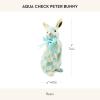 MACKENZIE-CHILDS Violet Check Standing Bunny Figurine(Aqua Check)