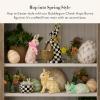 MACKENZIE-CHILDS Violet Check Standing Bunny Figurine(Bubblegum Check)
