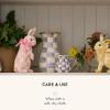 MACKENZIE-CHILDS Violet Check Standing Bunny Figurine(Bubblegum Check)