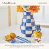 MACKENZIE-CHILDS Violet Check Standing Bunny Figurine(Royal Check)