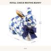 MACKENZIE-CHILDS Violet Check Standing Bunny Figurine(Royal Check)