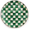 MACKENZIE-CHILDS Enamel Charger Plate, Charger Decoration Plate for Dinner or Home Decor, 12 Inches, Purple-and-White Violet Check(Emerald Check)