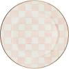 MACKENZIE-CHILDS Enamel Charger Plate, Charger Decoration Plate for Dinner or Home Decor, 12 Inches, Purple-and-White Violet Check(Rosy Check)