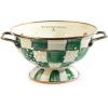 MACKENZIE-CHILDS Enamel Colander, Decorative Kitchen Strainer, Large, Purple-and-White Violet Check(Emerald Check)