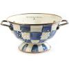 MACKENZIE-CHILDS Enamel Colander, Decorative Kitchen Strainer, Large, Purple-and-White Violet Check(Royal Check)