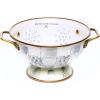 MACKENZIE-CHILDS Enamel Colander, Decorative Kitchen Strainer, Large, Purple-and-White Violet Check(Sterling Check)