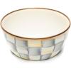 MACKENZIE-CHILDS Enamel Pinch Bowl, Small Bowl for Cooking Ingredients, 1.5-Cup Capacity, Purple-and-White Violet Check(Sterling Check)
