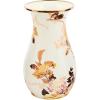 MACKENZIE-CHILDS Enamel Vase, Unique Flower-Vase Decor for Living Room, Tall, Purple-and-White Violet Check(White Wild Rose)