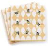 MACKENZIE-CHILDS Pack of 20 Cocktail Paper Napkins, Decorative Napkins for Parties, Purple-and-White Violet Check(Queen Bee)